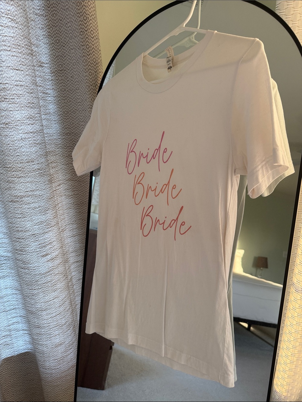 Bride Script nightgown or cover up in White with Pink Print